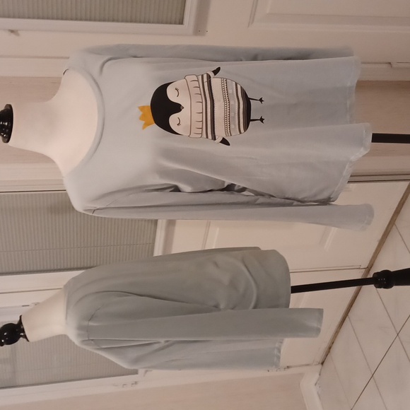 4/$40 Blue Penguin Pajama Set - Size Large - Picture 2 of 9